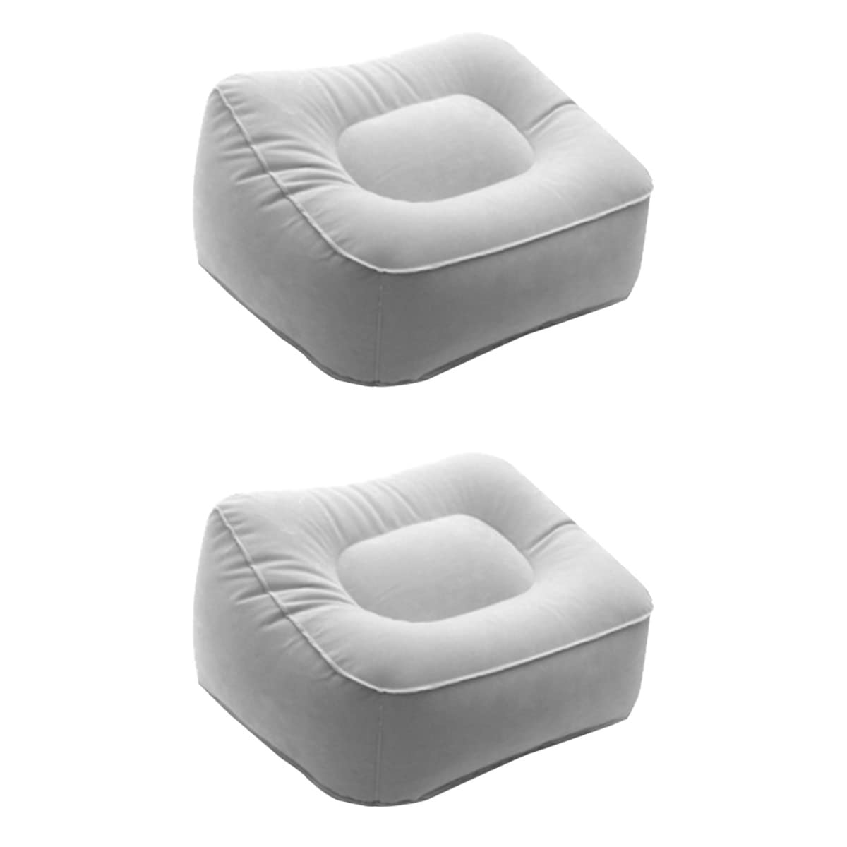 ADITAM 2 Pezzi Piedini Gonfiabili Poggiapiedi da Viaggio Poggiagambe Piede Cuscino Auto Home Office Treni Aereo (Grigio) Double The Comfort
