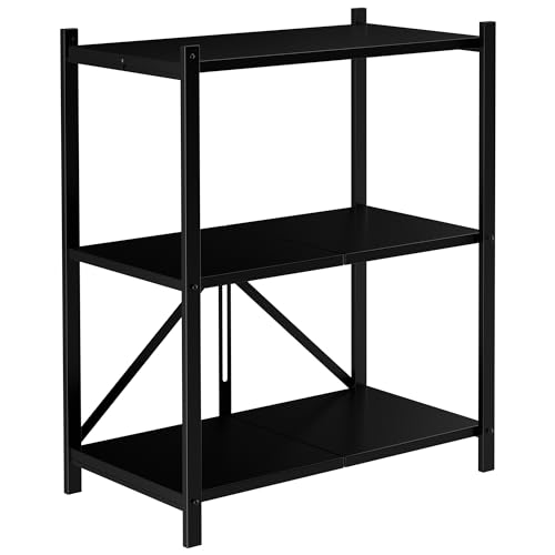 BOCHPOWER Storage Shelves with 3/4/5-Tier Collapsible Organization Storage Rack Bookshelf
