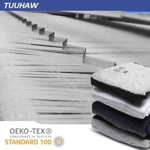 TUUHAW 10 Paar Sneaker Socken Damen Herren Füßlinge No Show Unsichtbare Füsslinge Unisex B-Schwarz 39-42