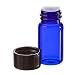 5/8 Dram Cobalt Blue Glass Vial w/Cap and Orifice Reducer, Pkg of 12