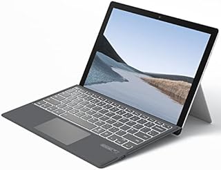 Earto Surface Pro 7 Keyboard, Surface Pro Type Cover with 7 Colors Backlight, Smart Trackpad, Rechargeable Bluetooth 5.1 keyboard for Surface Pro 7+/7/6/5/4/3, UK Layout, Grey
