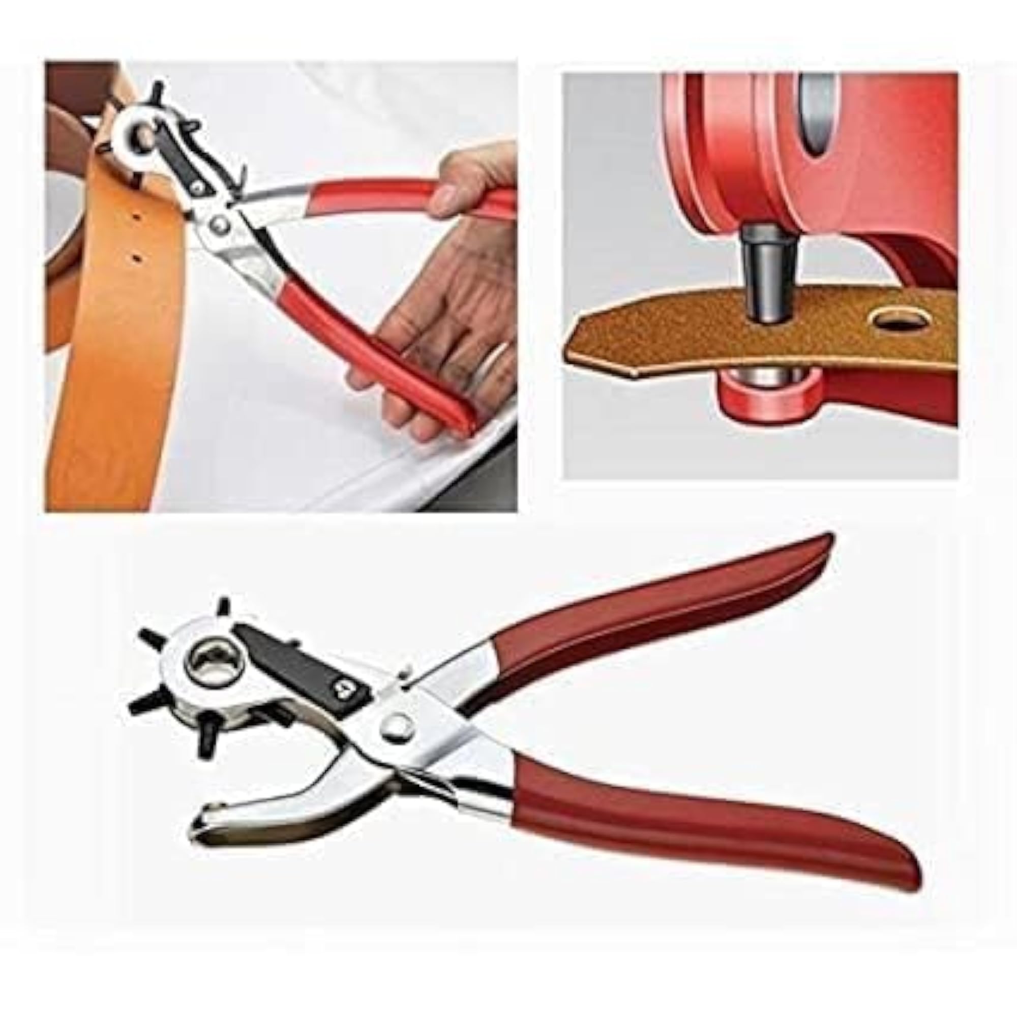 Leather Craft Revolving Punch Hole Tool for Belts and Bags
