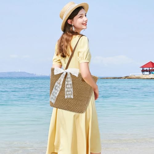 Image of Crescent Straw Shoulder Handbag for Women Summer Beach Tote Raffia Woven Purse Hobo Underarm Bag 2026