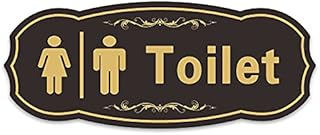 Toilet Sign, Restroom Washroom Sign, for Home Business Office Door Wall, 22 x 9 x 0.3 cm Acrylic with Strong Self-Adhesive Tape for Easy Installation, 1 Pack