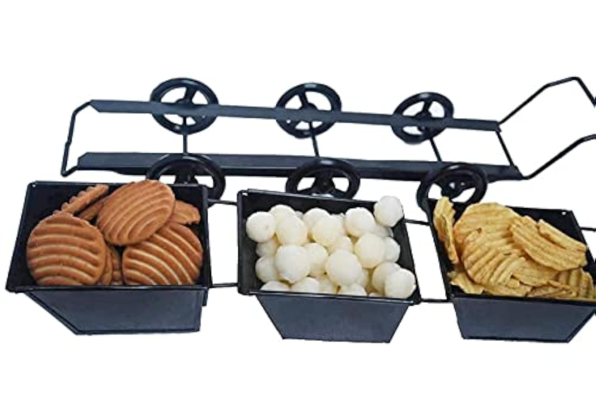 Metal Shopping Cart Shape Platter Trolley