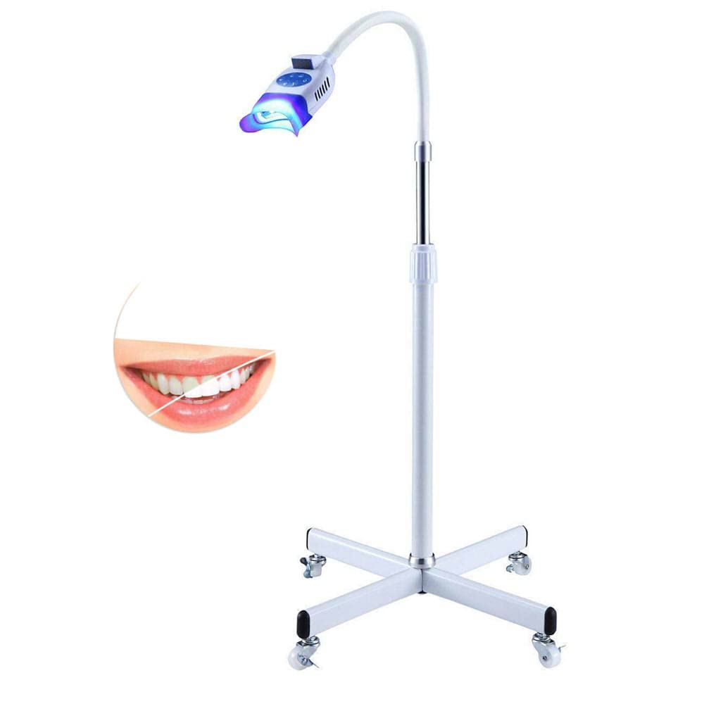 BONEW LED Teeth Whitening Beauty Lamp 36W Floor Stand Instrument Dental Cold Machine Whitening Machine for Clinic and Beauty Accelerator Bleaching System with 10pcs LED Blue Light YS-TW-F