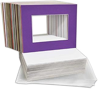Golden State Art, Pack of 50 Mixed Colors Pre-Cut 8x10 Picture Mat