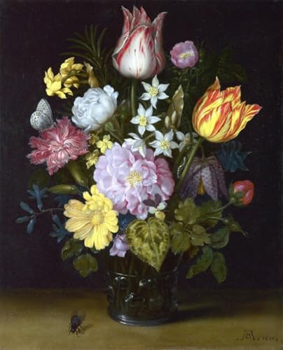 Decoración de paredes con imagen en lienzo Fiori in un vaso de Bosschaert 60x90cm