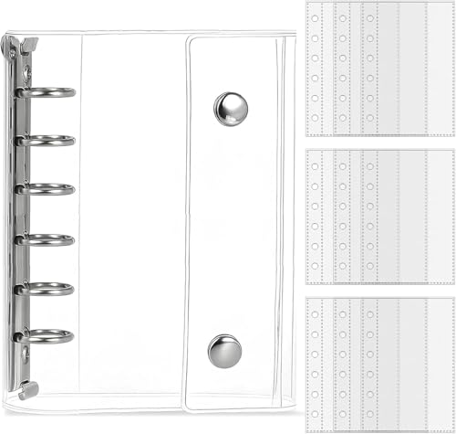 A7 シール帳 星柄 手帳 バインダー クリア 透明 ポケットリフィル10枚付き カード収納 プリクラ整理 写真整理 立体シール対応 貼り直し可能 DIY スクラップブック 小物整理 プレゼント向け