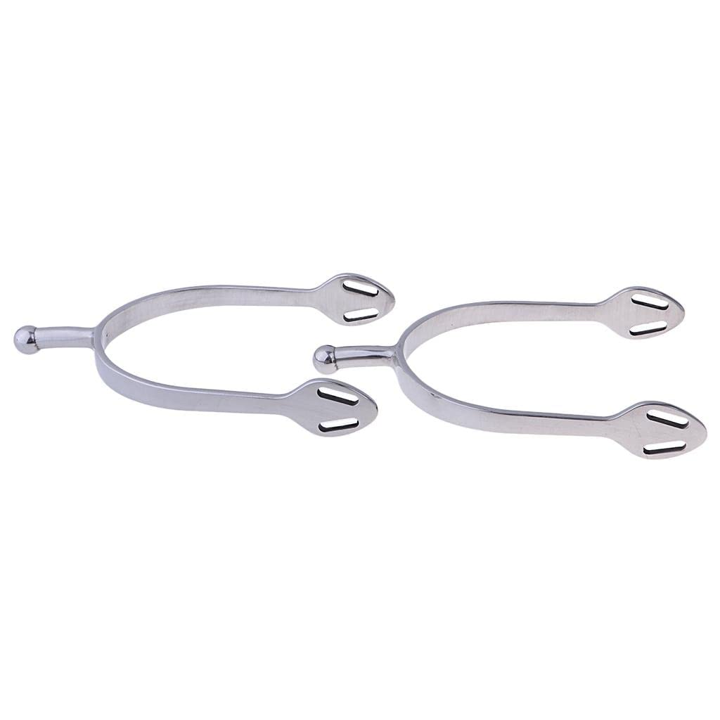 Espuelas ecuestres de acero inoxidable para hombres y mujeres, equitación occidental, 14 x 8 x 2 cm, 1 par