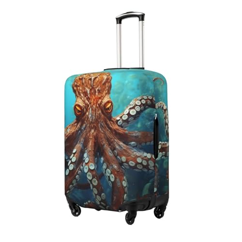 Cool Big Octopus Luggage Cover Stretch Washable Suitcase Protector Suitcase Cover Anti-Scratch Luggage Sleeve Elastic Suitcase Case Protector Baggage Cover Fits 18-32 Inch2