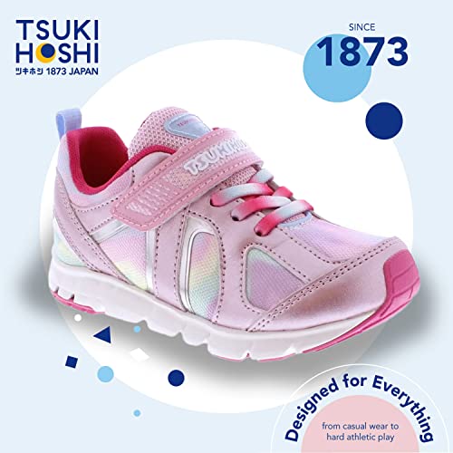 Tsukihoshi 3584 Rainbow Strap-Closure Machine-Washable Shoes For Boys And Girls With Wide Toe Box And Slip-Resistant, Non-Marking Outsole - Rose/Pink, 11 Little Kid (4-8 Years) #TOP2