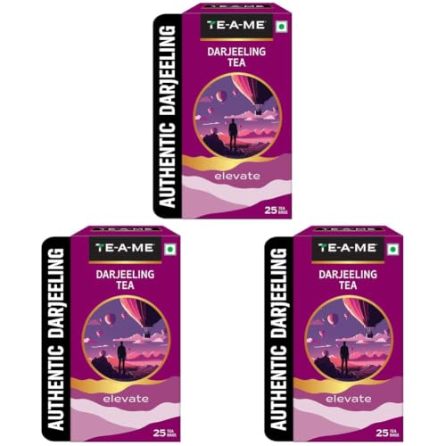 Image of TE-A-ME Darjeeling Tea - 25 Bags | Black Tea Bags (Pack of 3)
