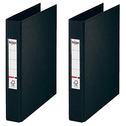 Rexel A5 Ring Binder, Black, 25 mm 2 O-Ring Diameter, Choices, 2115558 (Pack of 2)