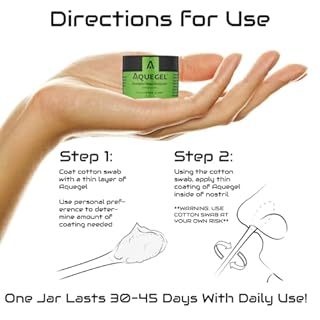 Aquegel Nasal Moisturizer +Eucalyptus (Breathe Easy), 12-Hour Nasal Dryness Relief, Water Based Nose Gel, Oxygen Therapy Nasal Moisturizer, Dry Nose, Nasal Dryness, Nosebleeds, Subtle Eucalyptus Scent