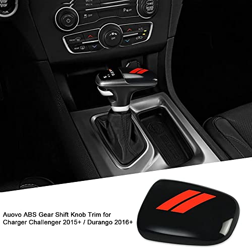Auovo Gear Shift Knob Trim For Charger Accessories Challenger 2015-2023 / Durango 2016-2023 Abs Interior Decoration Gear Shifter Cover (Black) #TOP1