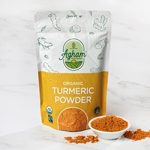 Agham Organic Turmeric Powder | USDA Organic Certified | Non-GMO | FairTrade Certified (9 oz)