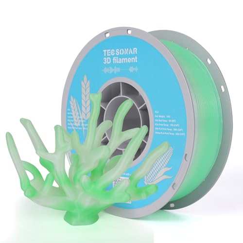 TECSONAR TECSONAR Crystal Rainbow PLA 3D Printer Filament, 1KG Spool(2.2lbs) 1.75mm PLA Fast Color Change 3D Printing Material,Gradient Filament for Most FDM 3D Printers,White Green