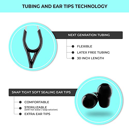 Dual Head Stethoscope For Doctors Nurses Emt Medical Students : Resonance (Black) #TOP3