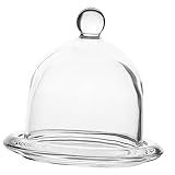 Gatuida Staubdichte Glasschale Nachtisch Kuchenplatte Etagere mit Kuppel dekorativ tortenständer mit deckel dessertringe Gebäck-Ausstellungskuppel Party Cake Tably Kuchenkuppel Transparent