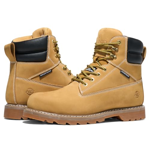Image of NINGO Waterproof Steel Toe Work Boots for Men, EH Rated, Slip Resistant | Mens Safety Toe Work Shoes, ASTM F2413-24, Full-Grain Leather, Oil Resistant, for Construction Industrial Warehouse
