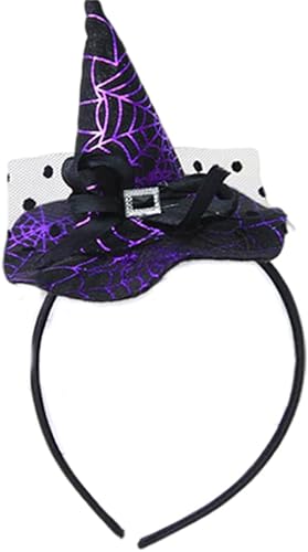 Miniatura 2 de YADIRF 5 diademas para el cabello, mini sombrero de bruja puntiagudo, encantador aro para el pelo, moño para niñas, divertido disfraz de Halloween,