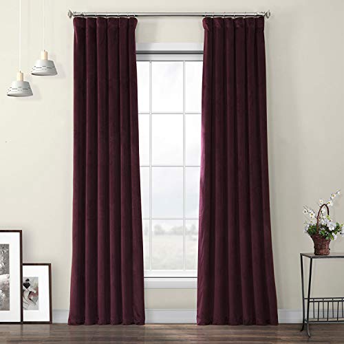 HPD Half Price Drapes Heritage VPYC-190162-84 - Cortinas de Terciopelo de Felpa para Sala de Estar (1 Panel), Color Ciruela de Invierno Cover