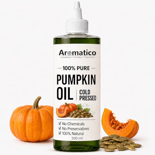 Image of AROMATICO 100% Pure Pumpkin Oil Cold Pressed for Healthy Hair & Skin - 200ml