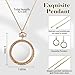 YYHSND 10X Magnifying Glass Necklace Magnifier Necklace Pendant Optical Magnifier with Chain Necklace for Library, Reading, Zooming and Jewelry (Pure Gold)