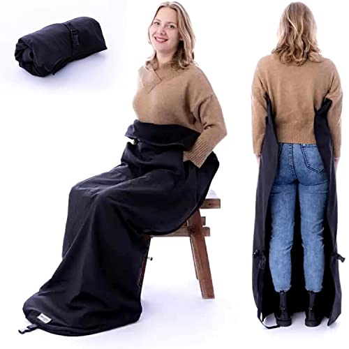 BELIEFF Couverture Outdoor - Dimension 140x90x35 cm - Protège de la Pluie, du Froid et du Vent, Poches Mains 100% Polyester et entièrement doublée Polaire (avec Fond Ouvert) Cover