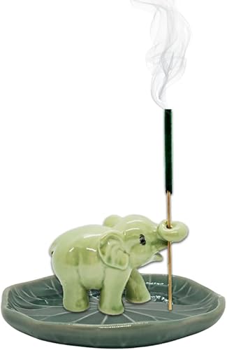 Miniatura 5 de BestySuperStore Bandeja pequeña en forma de hoja de loto verde oscuro de 4 pulgadas, hecho a mano, plato decorativo de porcelana de cerámica,