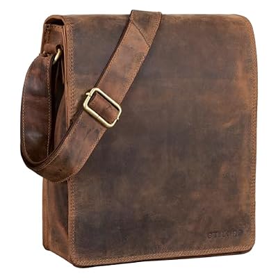 STILORD "Lars" Borsa uomo in pelle a tracolla Messenger A4 piccola verticale Borsello vintage A4 grande per Tablet da 13,3 pollici per Università Ufficio Lavoro Colore:calais - marrone