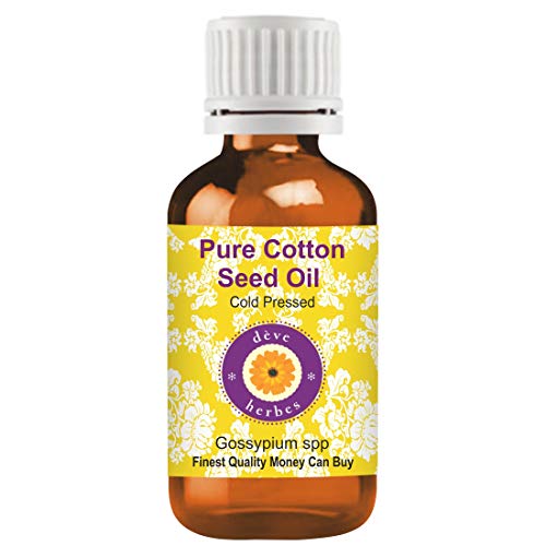 Image of Deve Herbes Pure Cotton Seed Oil (Gossypium spp) | Cold Pressed | Natural | Undiluted | For Diluting Essential Oils | For Skin & Massage | Men & Women | 100ml