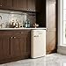 DMDK DKC1 Retro Table Refrigerator with Freezer Compartment, Cream, 108 L, 89.5 x 55 x 61.5 cm