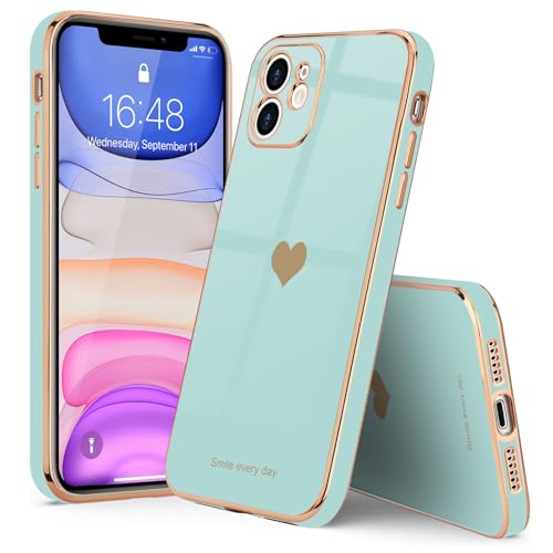 Teageo JZDEQX00470-GM Compatible With Iphone 11 Case For Girl Women Cute Love-Heart Luxury Bling Plating Soft Back Cover Raised Camera Protection Bumper Silicone Shockproof Phone Case thumb #5