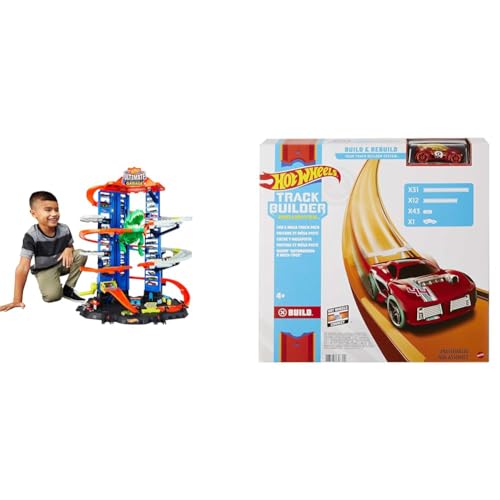 Hot Wheels Ultimate Garage, Garaje y Pista para Coches de Juguete (Mattel GJL14) & Coche y Megapista, Accesorios para Pistas y Coche de Juguete niños +4 años