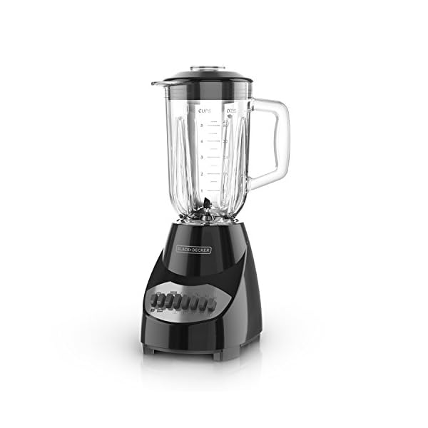 BLACK+DECKER Countertop Blender with 5-Cup Glass Jar, 10-Speed Settings, Black, BL2010BG, 8.5 x 9.9 x 13.5 inches