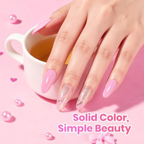 Image of Beetles Pink Gel Polish - Baby Flush Full Size 15ML /0.51Fl Oz, Hema Free Pink Gel Nail Polish, Soak Off UV LED Lamp Bright Holiday Nails Art, Manicure Salon DIY Nails