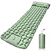 PQETBV Colchoneta Autoinflable para Dormir para Acampar, Utraligero Esterilla Inflable Portatíl Colchón Individual, concon Bomba de Pie para Camping, Exteriores, Viaje(Verde)