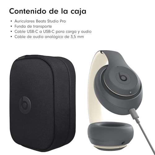 Beats Studio Pro auriculares inalámbricos Bluetooth con cancelación de ruido gris arena 5