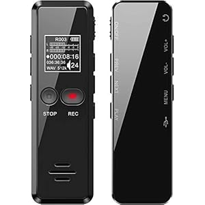 Digitales Diktiergerät, 64GB 1536kbps hohe Aufnahmequalität, Geräuschreduzierung, One-Touch-Aufnahme, Spracherkennung…