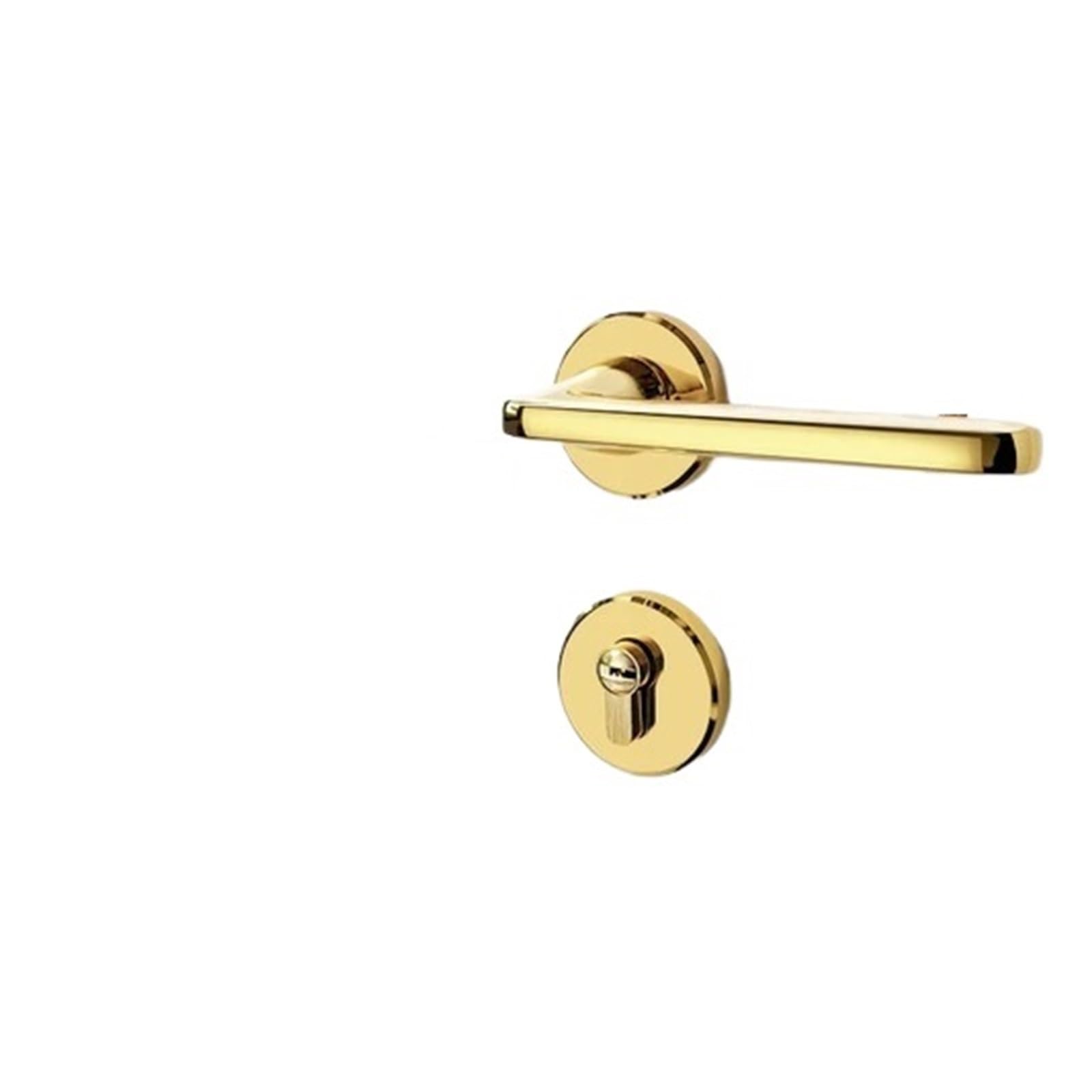 Indoor Door Lock, Aluminum Alloy Silent Indoor Door Lock - European Style Bedroom Split with Key and Handle(C)