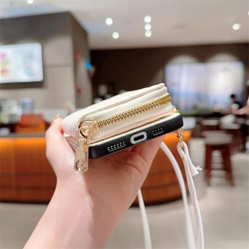Housse cuir iPhone 14 vert antichoc avec étui portefeuille zippé intégré
