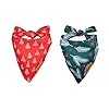 Willow Creek Pet Apparel Bandana Scarf for Dogs Puppies Christmas 2 Pack Dual Layered Durable Fabric All Breeds Boy Girl Small Medium Large Sizes Cute Seasonal Holiday Designs