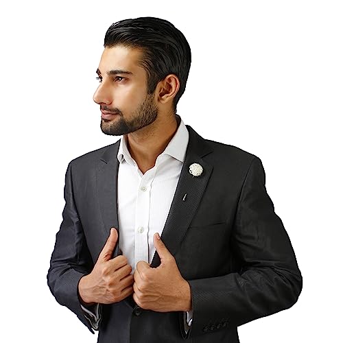 Image of Peluche Crystal Flower Brooch /Lapel Pin for Men