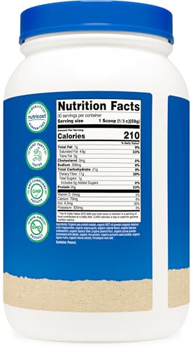 Foto de Nutricost Batido en polvo orgánico vegano (mantequilla de maní de chocolate) – Certificado USDA orgánico y sin gluten (imagen 6)