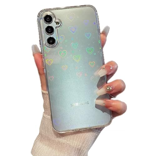 Rnrieyta �N���A ���[�U�[ �O���b�^�[ �n�[�g �P�[�X Samsung Galaxy A15 5G/4G�p�A�z���O���t�B�b�N ���u �n�[�g �J���t�� ���C ���C���{�[ �J�o�[ �u�� �ʒ��F ���� ���̎q �n�[�h PC �ϏՌ� �o���p�[