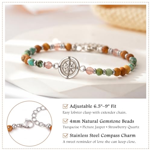 Travel Gifts for Women Travelers, Compass Bracelet Jewelry Trip Gift Favor by HGDEER - Used condition - Image 2