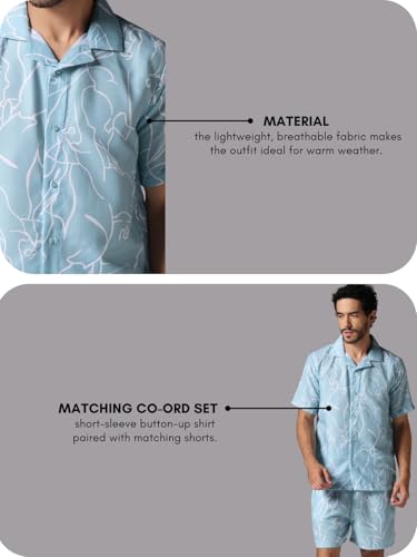 Image of Leriya Fashion Night Dress for Men || Rayon Multi Printed Night Dress for Men || Summer & Beach Wear for Men || Sleepwear Pajama Set for Men || Coord Set for Men