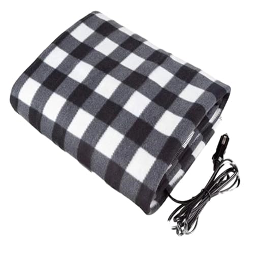 Zymoplas Coperta per auto elettrica 12 Volt in pile riscaldato Modello a griglia con timer di...